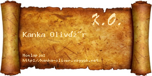 Kanka Olivér névjegykártya